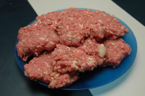 Bacon Cheese Burger Uncooked Photo