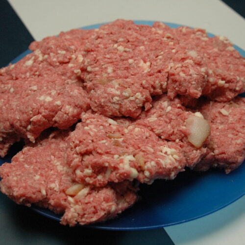 Bacon Cheese Burger Uncooked Photo