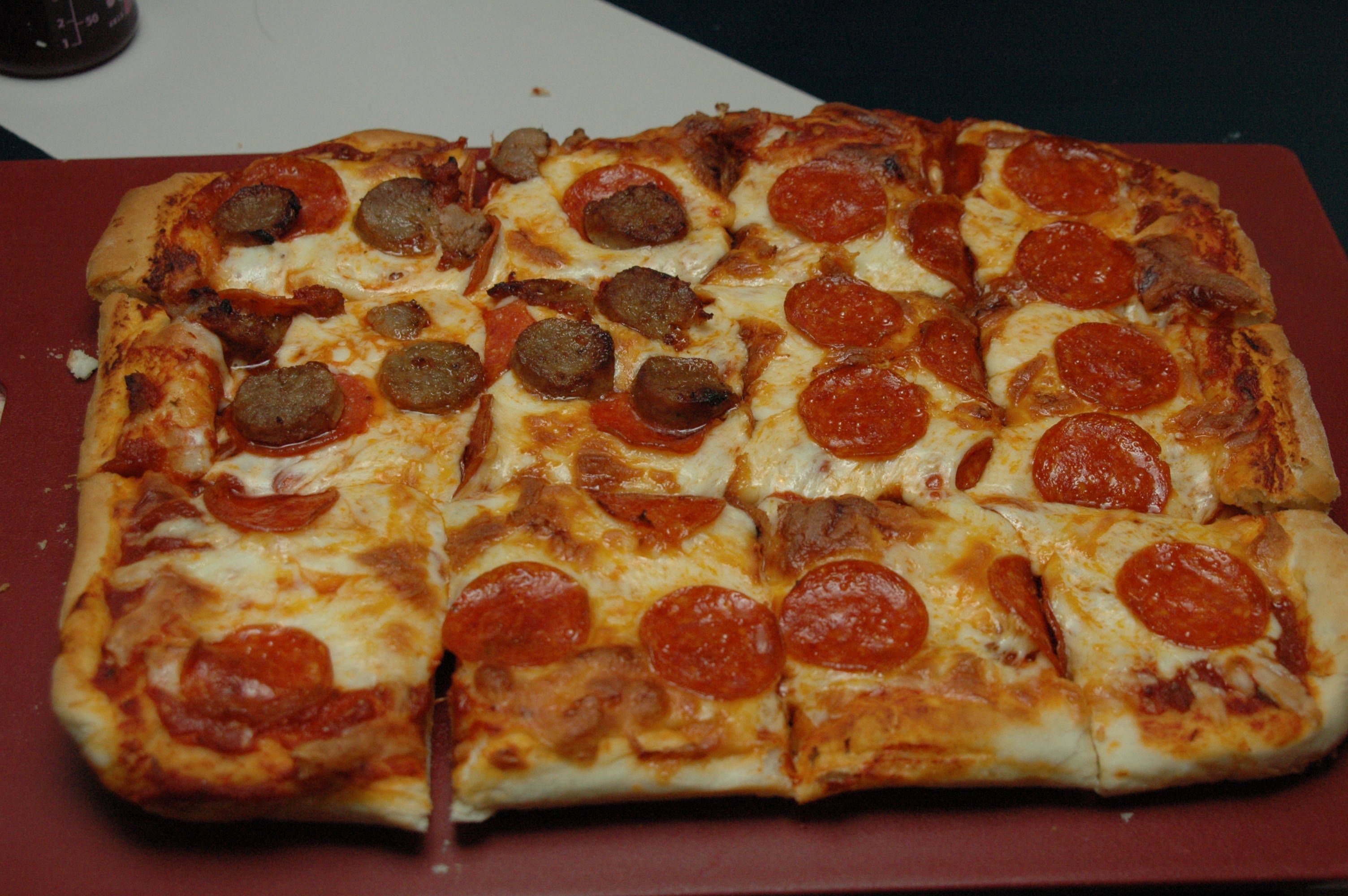 pizza on cookie sheet